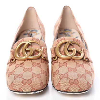 Gucci Monogram GG Victoire 55mm Loafer Pumps 38.5 Beige Ruggine 2 of 9
