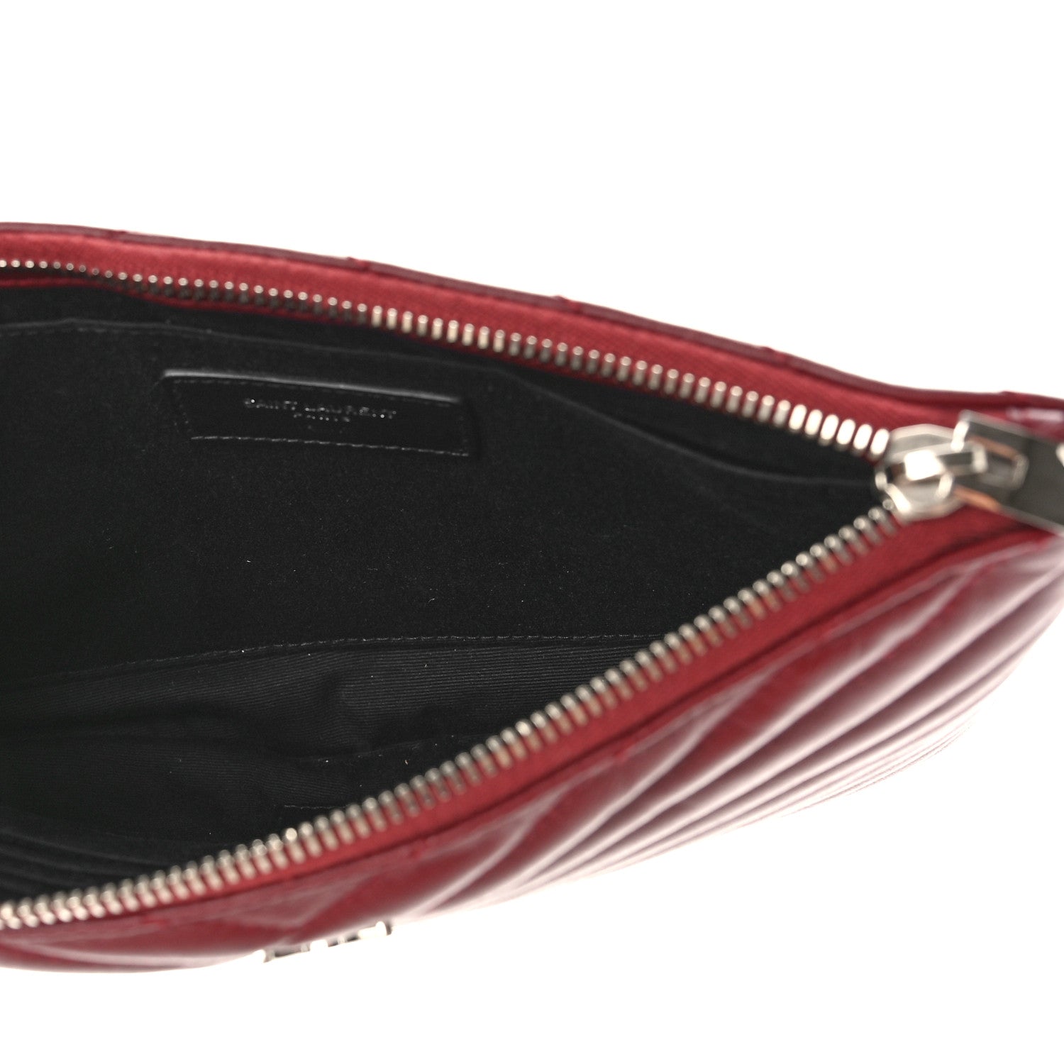Saint Laurent Calfskin Matelasse Chevron Monogram A5 Wristlet Bandana Red 5 of 9