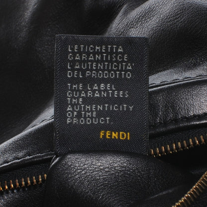 Fendi Calfskin Crocodile Embossed Maxi Baguette Black 7 of 9