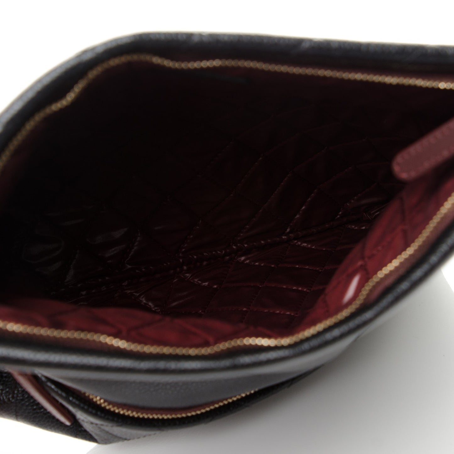 Caviar Quilted CC Beauty Clutch Black