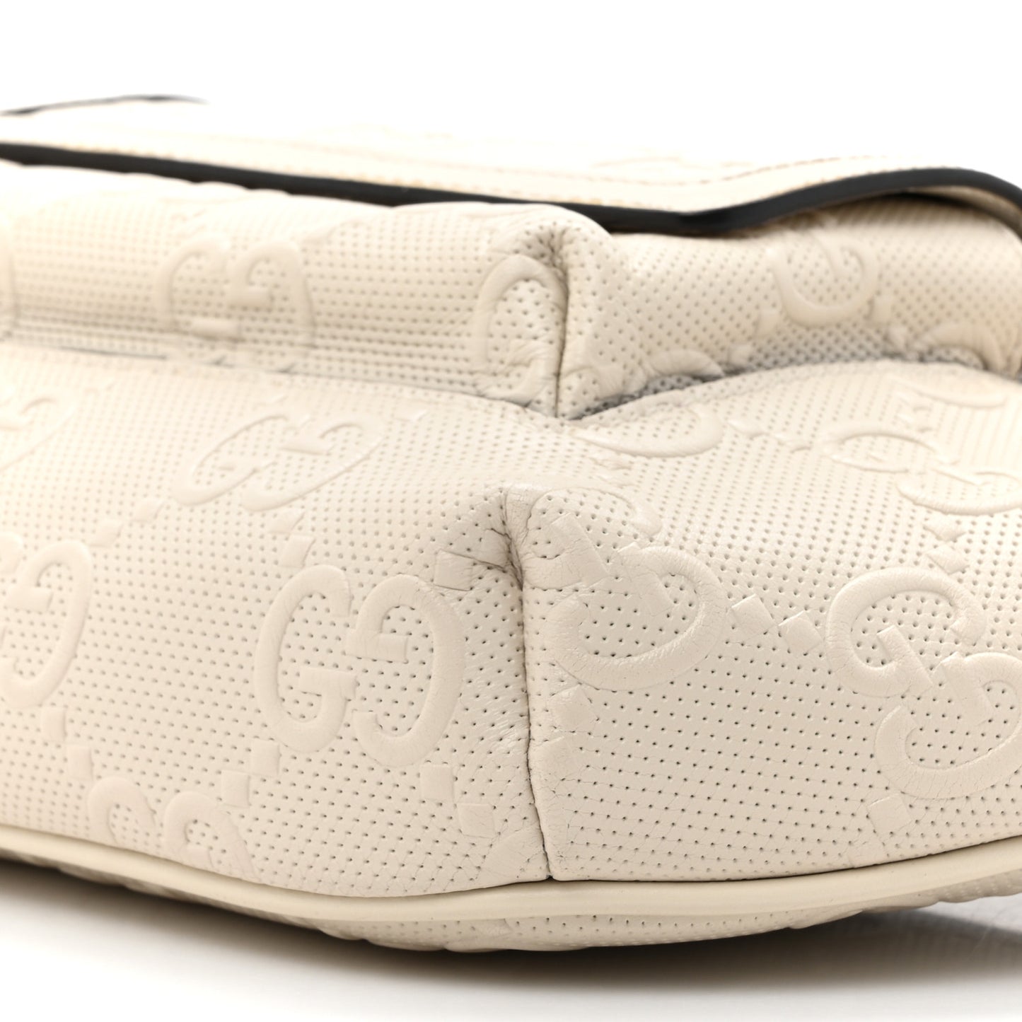 Calfskin GG Tennis Embossed Pocket Belt Bag Mystic White