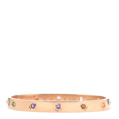 Cartier 18K Pink Gold Sapphire Garnet Amethyst LOVE Bracelet 16 1 of 8