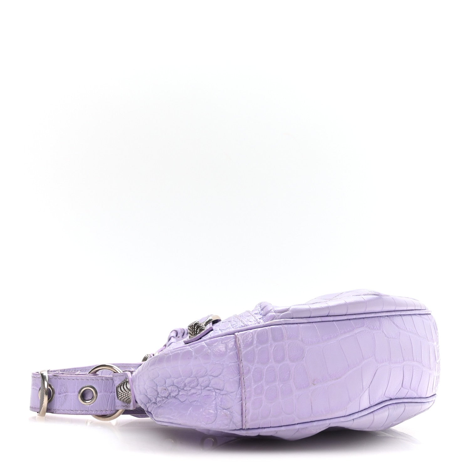 Balenciaga Extra Supple Calfskin Crocodile Embossed Le Cagole Shoulder Bag XS Lilac 5 of 11