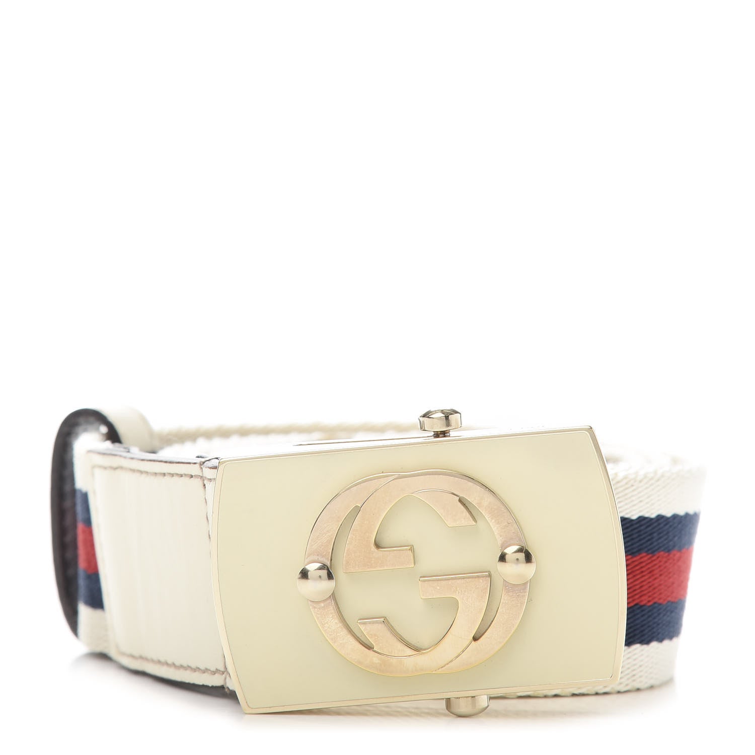 Gucci Nylon Buckle Web Belt 80 32 Red Green 1 of 6