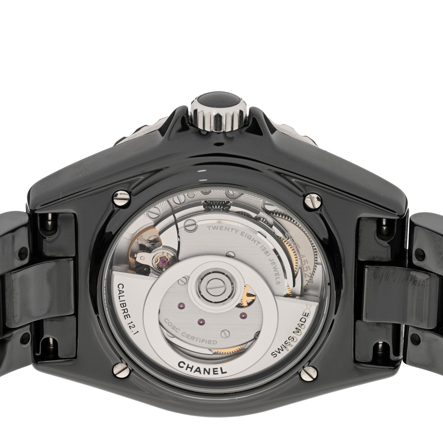 Stainless Steel Ceramic Diamond 38mm J12 Automatic Watch Black