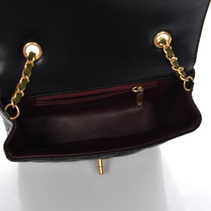 Chanel Lambskin Mini Square Flap Black Khaki 5 of 8