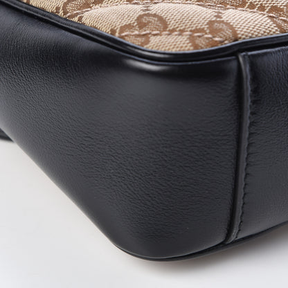 Gucci Monogram Matelasse Diagonal Small GG Marmont Shoulder Bag Beige Black 9 of 11