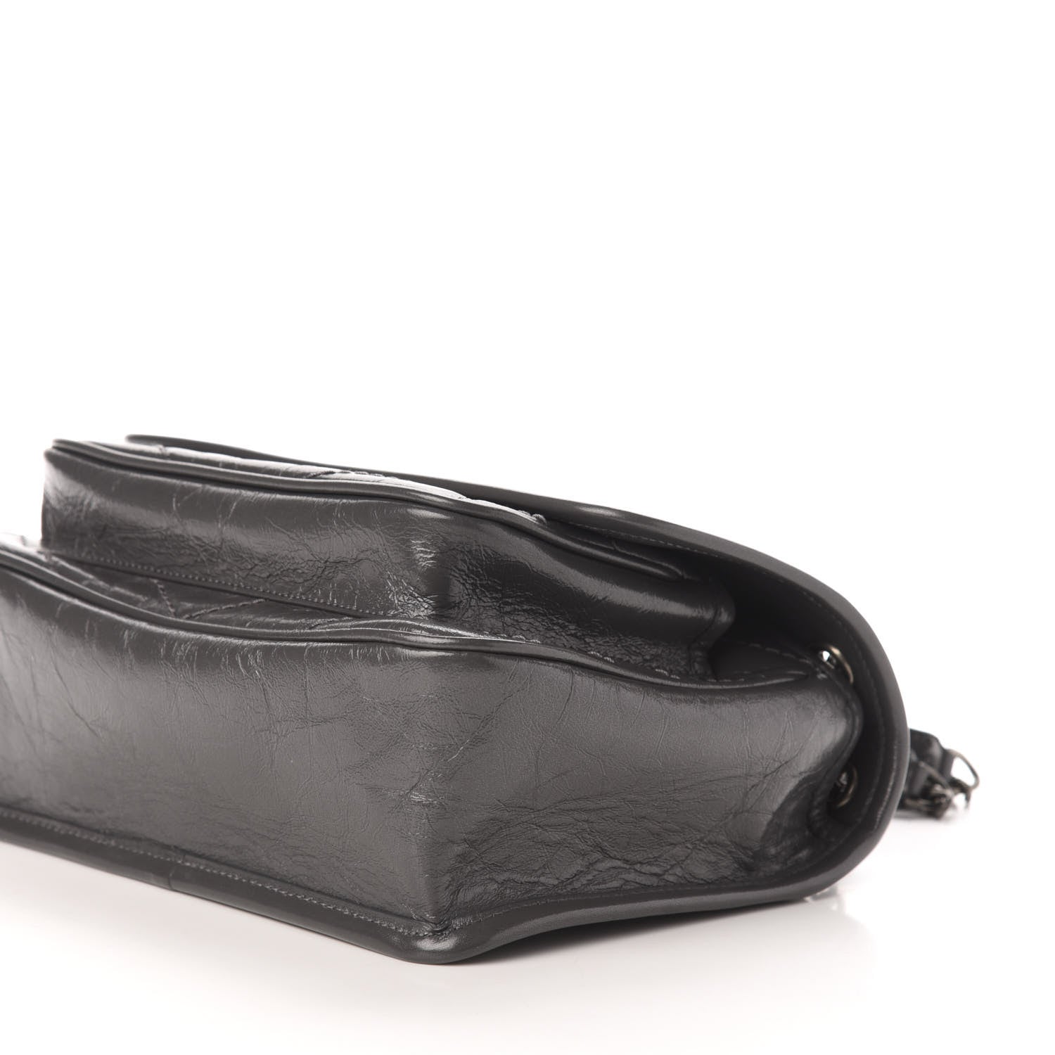 Saint Laurent Crinkled Calfskin Matelasse Monogram Baby Niki Chain Satchel Storm 10 of 12
