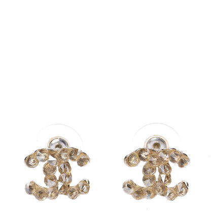 Chanel Crystal CC Earrings Gold 1 of 5