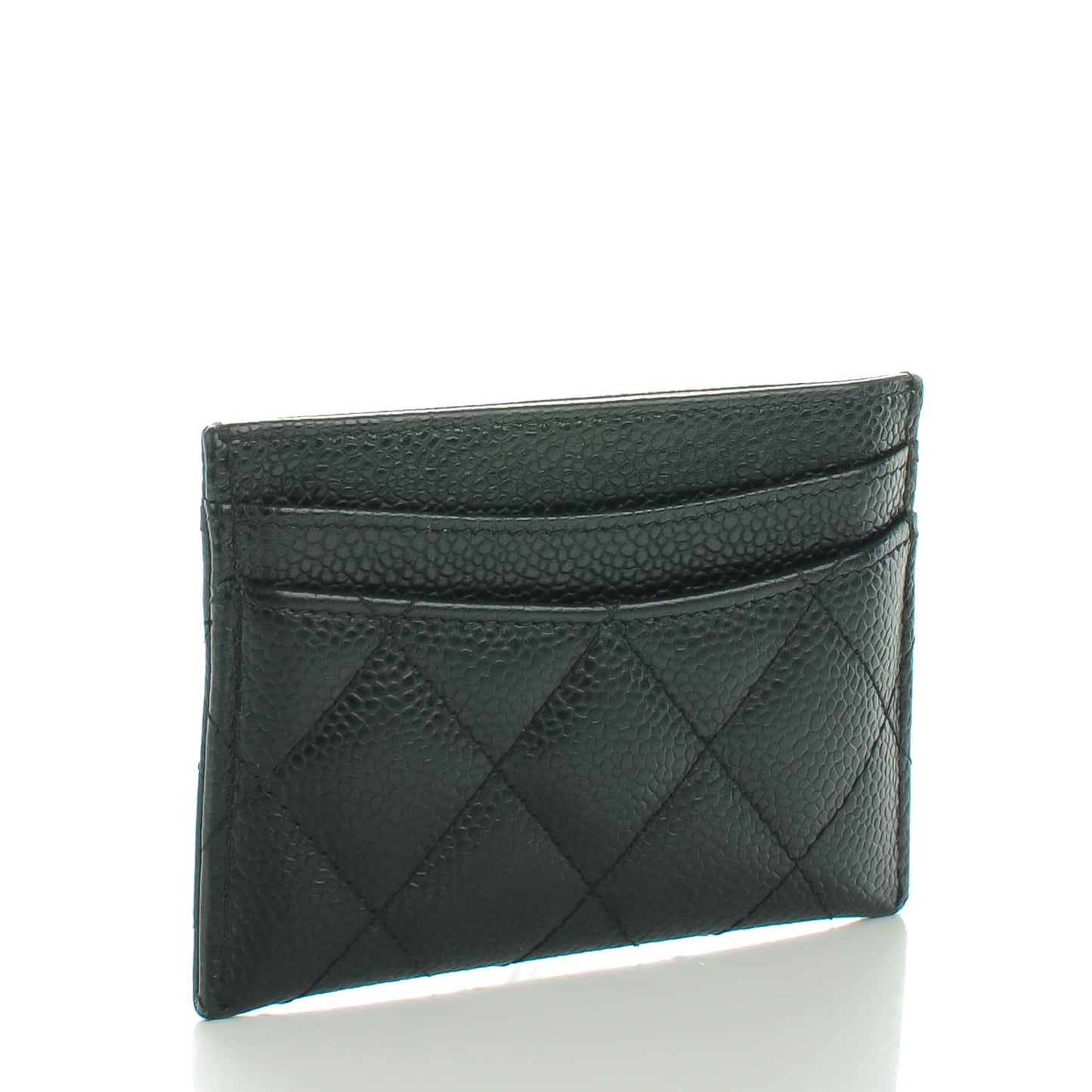 Caviar Quilted Card Holder Black
