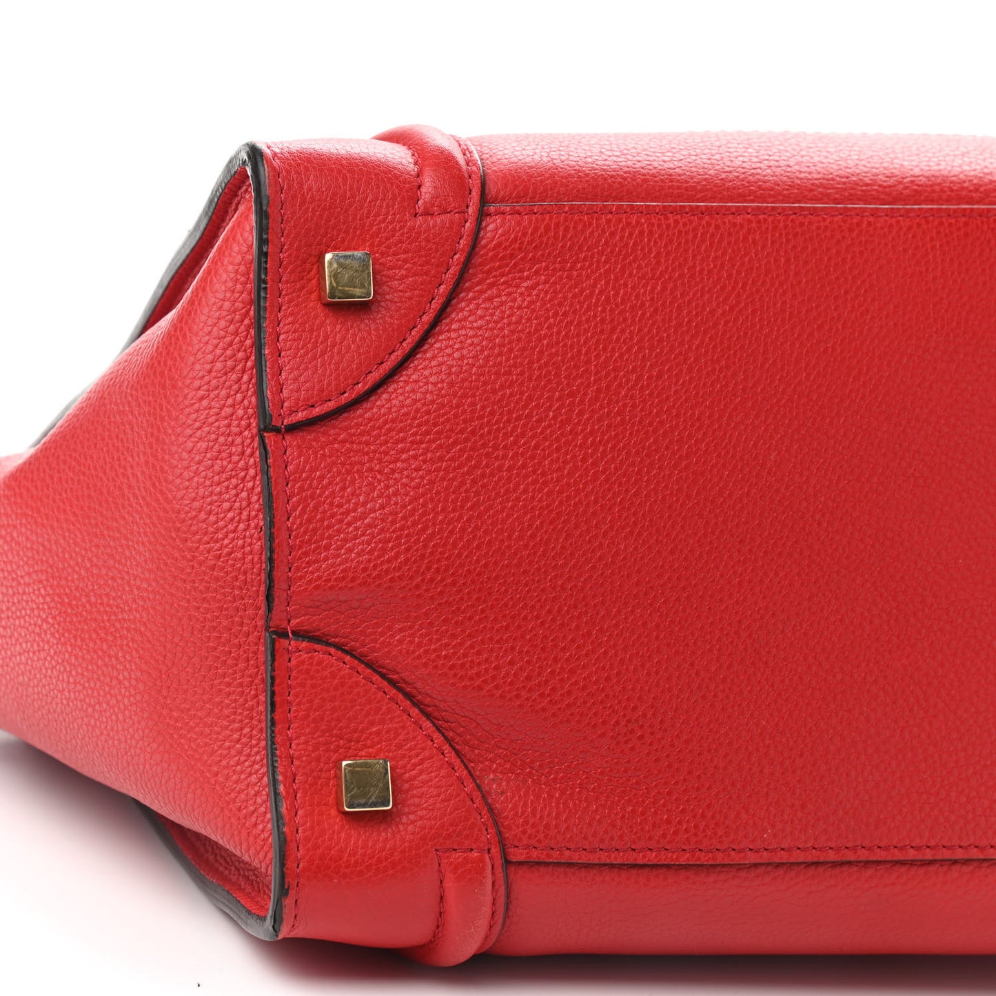 Drummed Calfskin Mini Luggage Coquelicot
