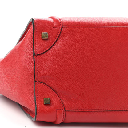 Celine Drummed Calfskin Mini Luggage Coquelicot 6 of 9