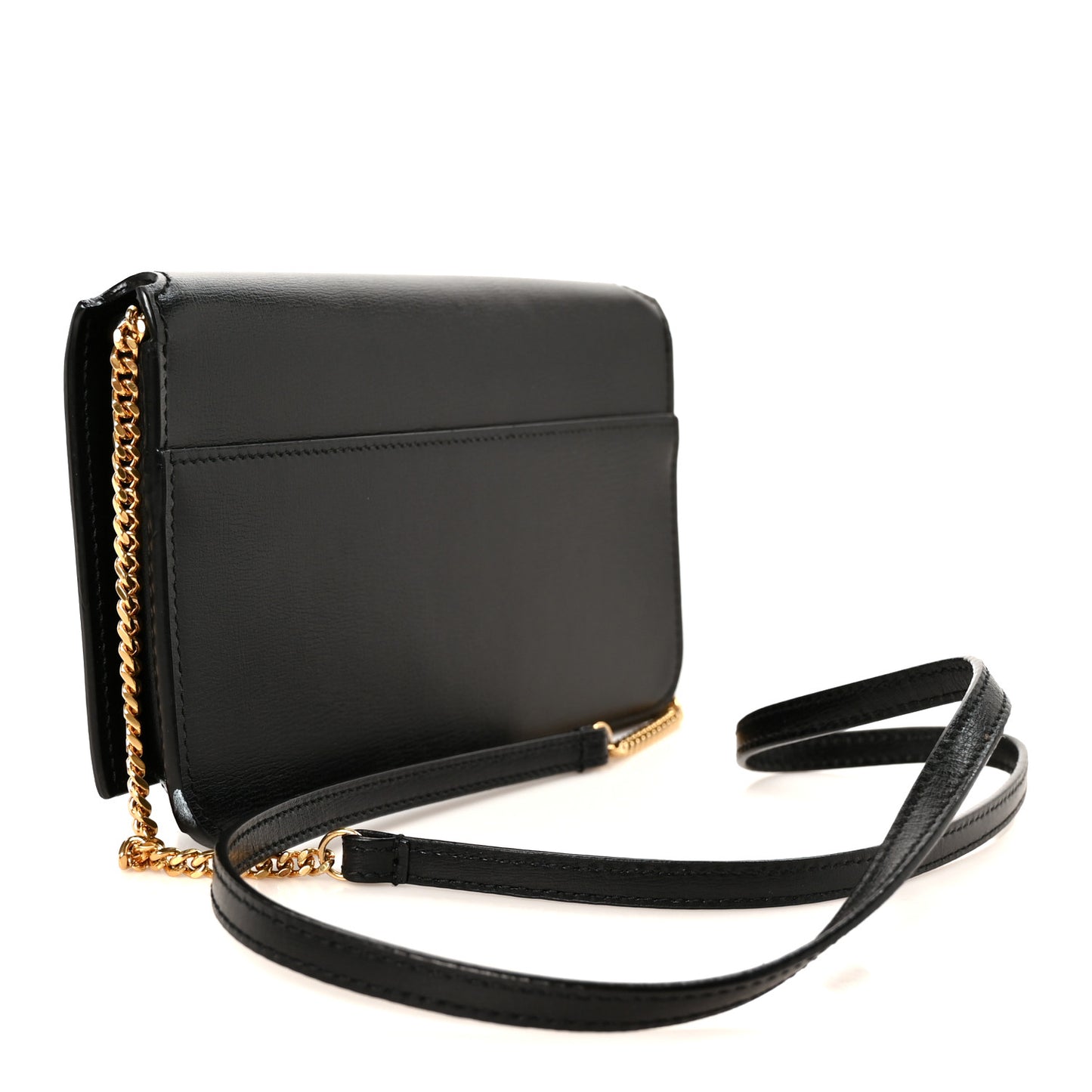 Grained Calfskin Monogram Phone Holder Crossbody Black