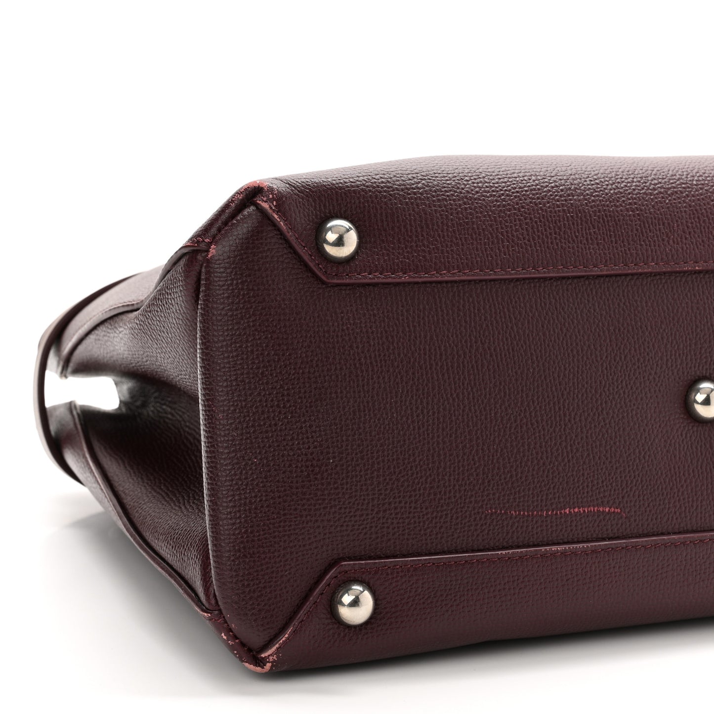 Grainy Calfskin House Check Medium Banner Tote Mahogany Red