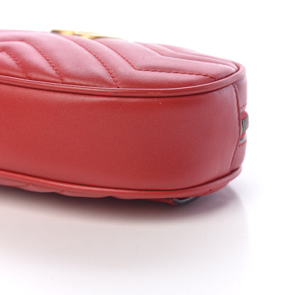 Gucci Calfskin Matelasse GG Marmont Belt Bag 95 38 Hibiscus Red 6 of 11