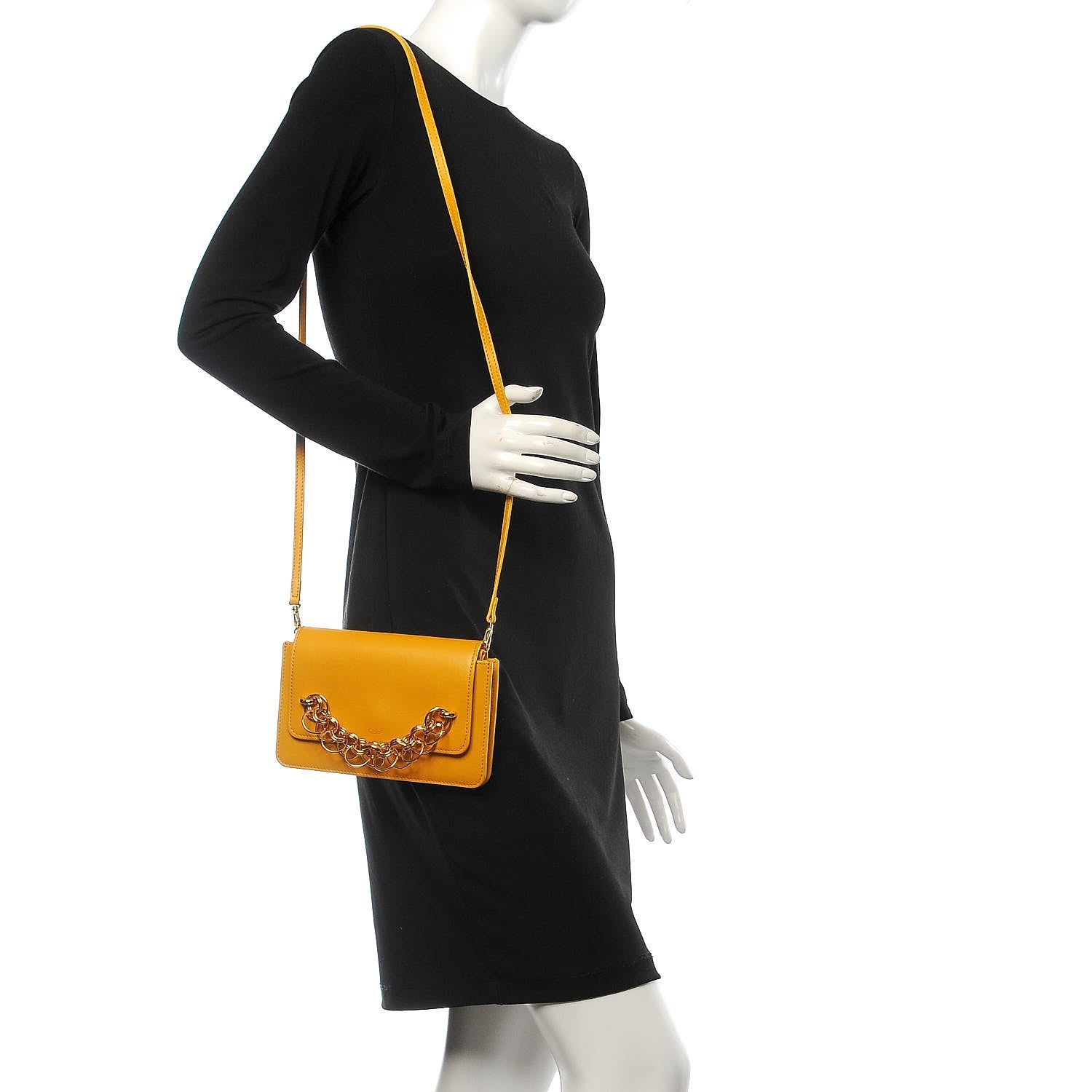 Chloe Calfskin Drew Bijou Clutch Ochre 2 of 10