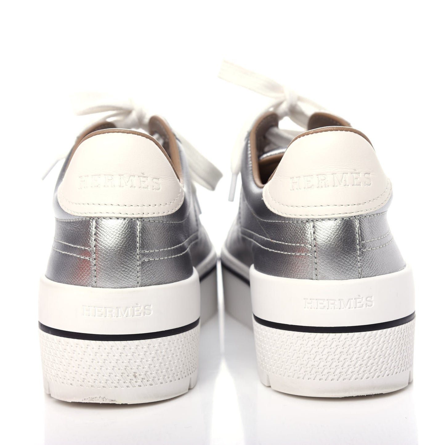 Metallic Epsom Womens Voltage Sneakers 35 Gris Argente Vieilli Black