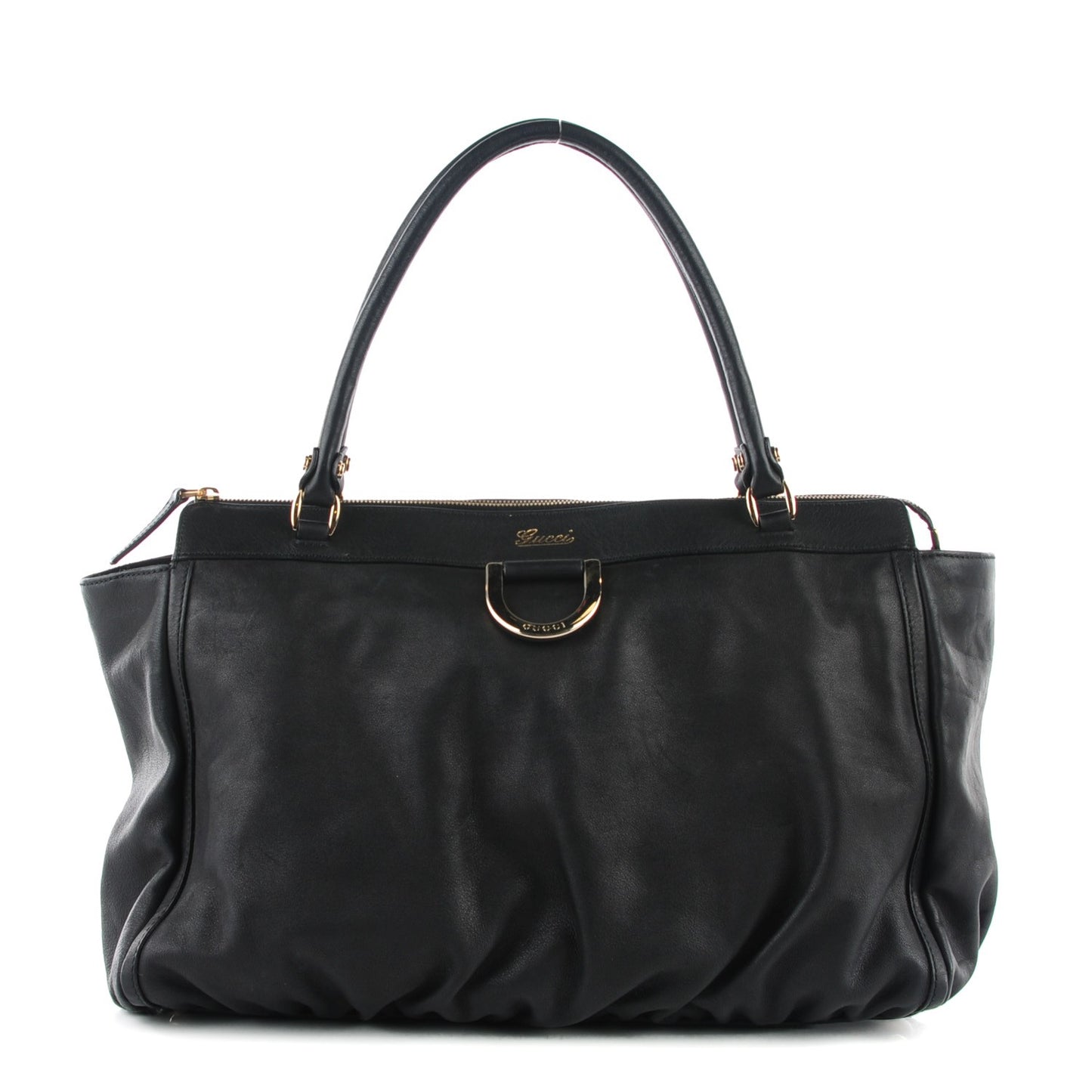 Calfskin D Gold Tote Black