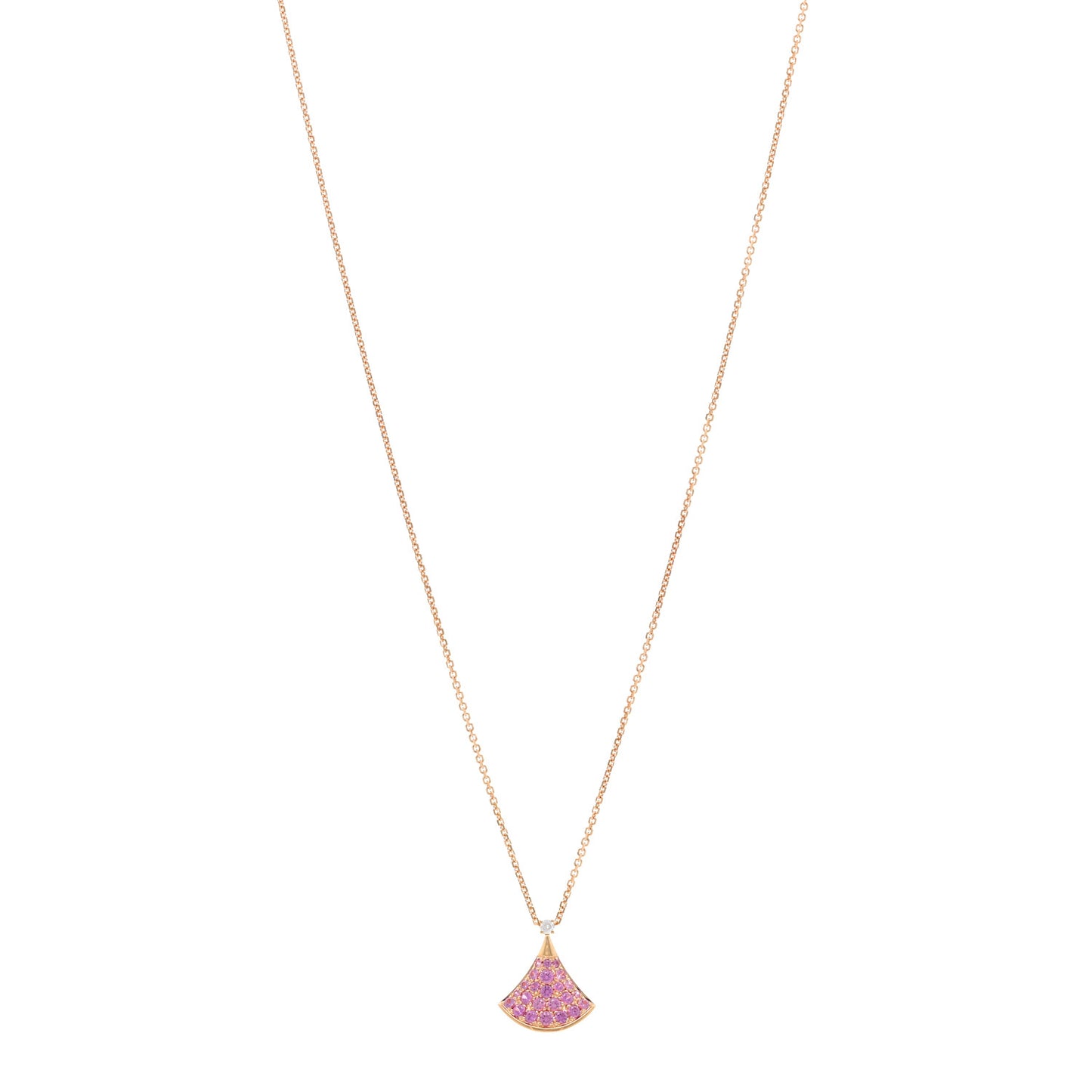 18K Rose Gold Diamond Pink Sapphire Divas' Dream Pendant Necklace