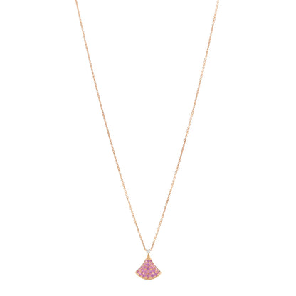 Bulgari 18K Rose Gold Diamond Pink Sapphire Divas' Dream Pendant Necklace 1 of 4