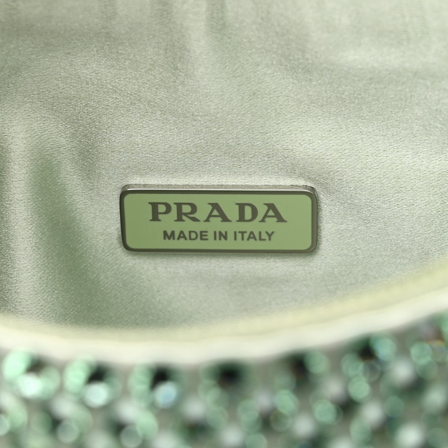 Prada Satin Crystal Mini Re-Edition 2000 Bag Acqua 6 of 10