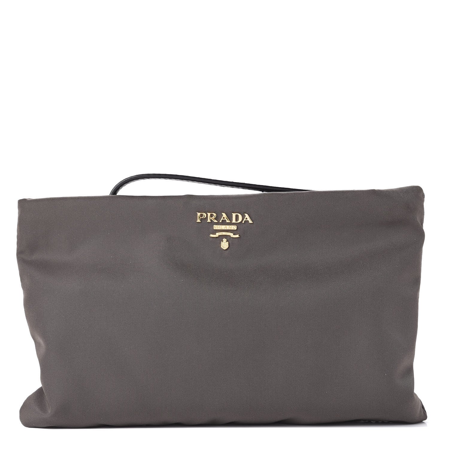 Prada Tessuto Nylon Saffiano Wristlet Fumo 1 of 15