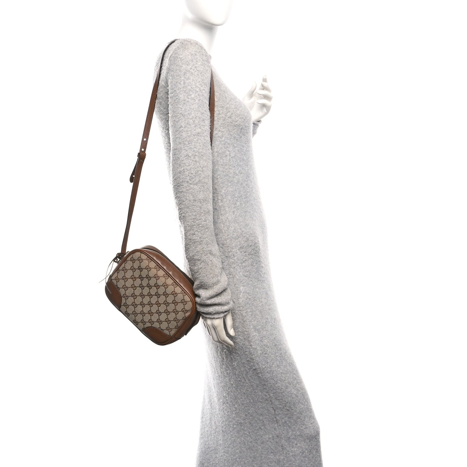 Gucci Monogram Mini Bree Messenger Bag Beige Tabacco 2 of 11