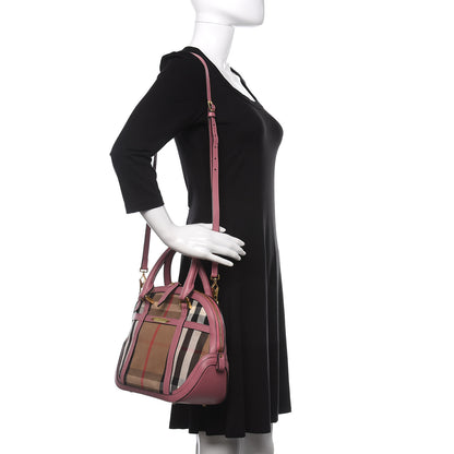 Burberry Bridle Calfskin House Check Small Orchard Bowling Bag Pink 2 of 13