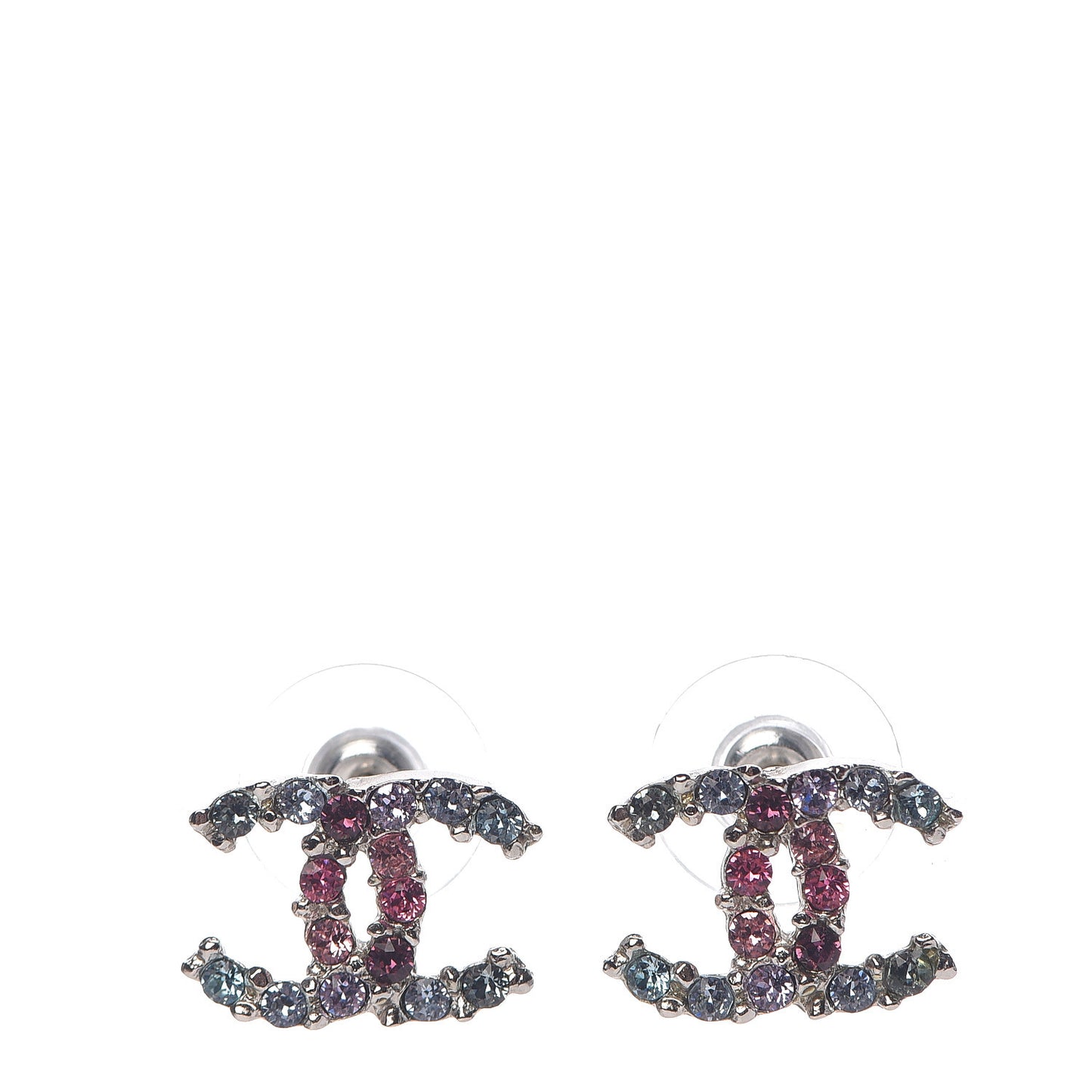 Crystal CC Earrings Blue Purple