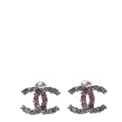 Chanel Crystal CC Earrings Blue Purple 1 of 5