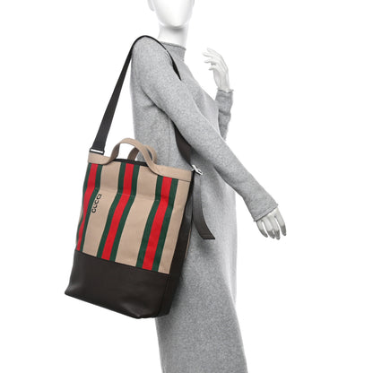 Gucci Canvas Web Large Tote Brown 2 of 11