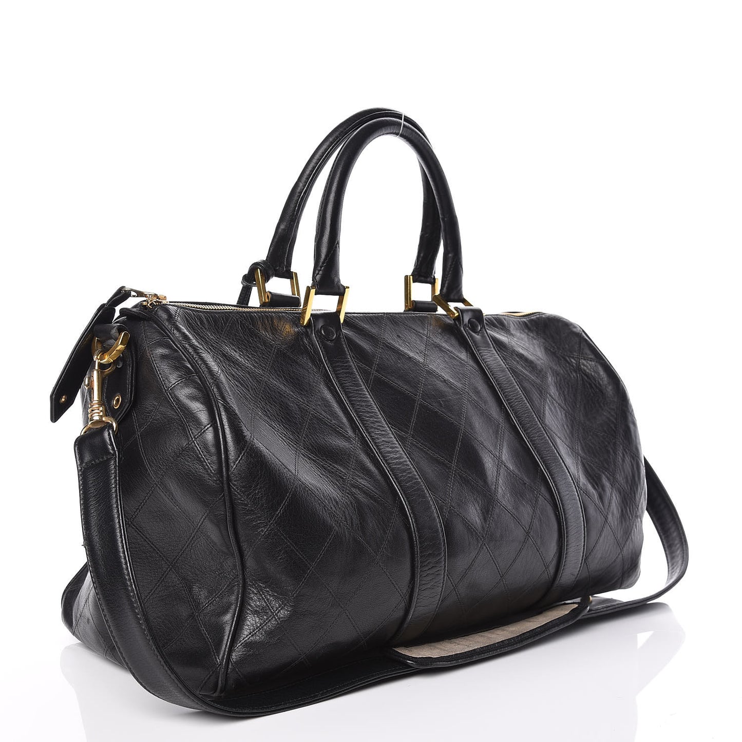 Calfskin Stitched CC Boston Black