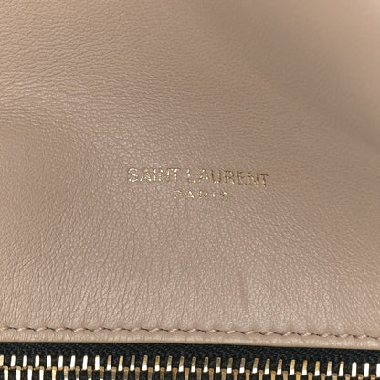 Saint Laurent Lambskin Quilted Small Loulou Puffer Monogram Chain Satchel Dark Beige 7 of 9