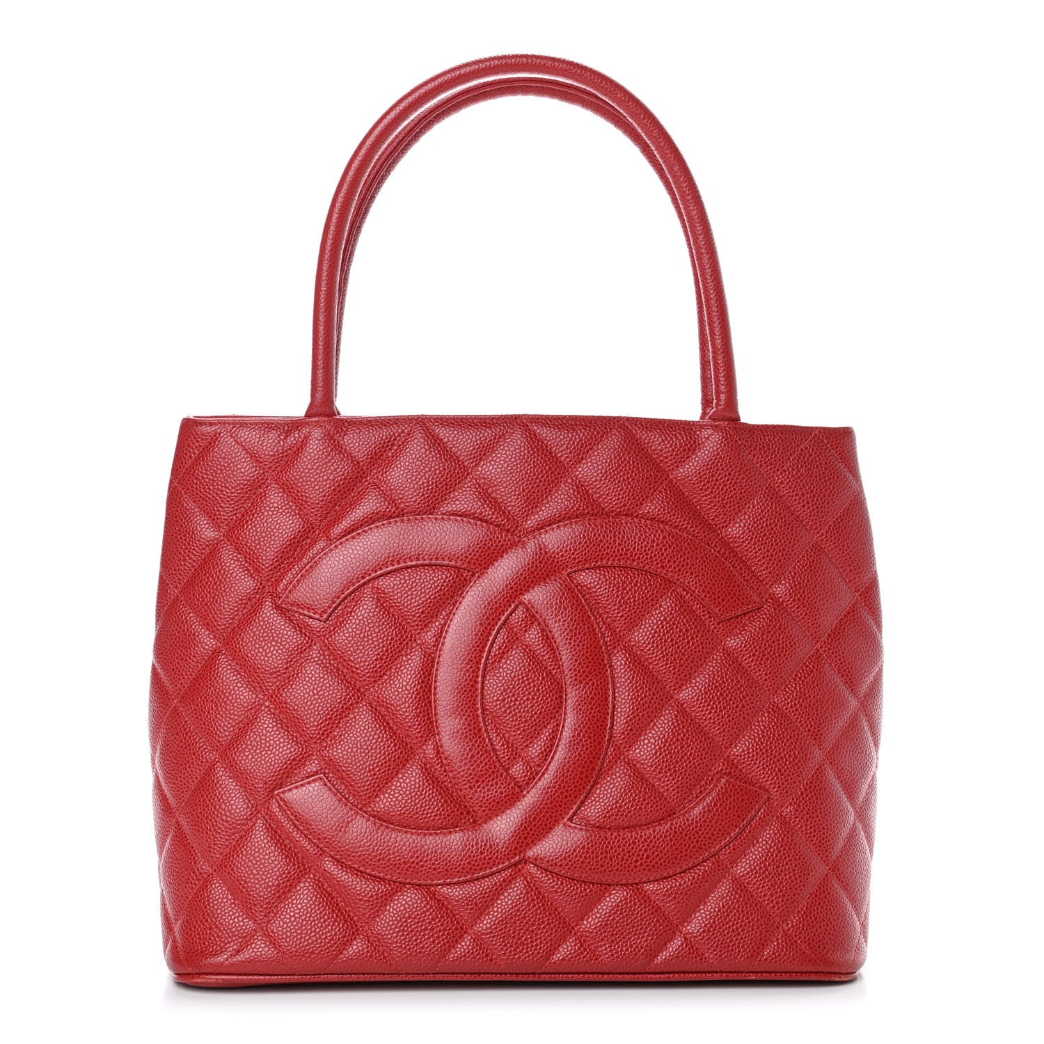 Chanel Caviar Quilted Medallion Tote Red 1 of 4