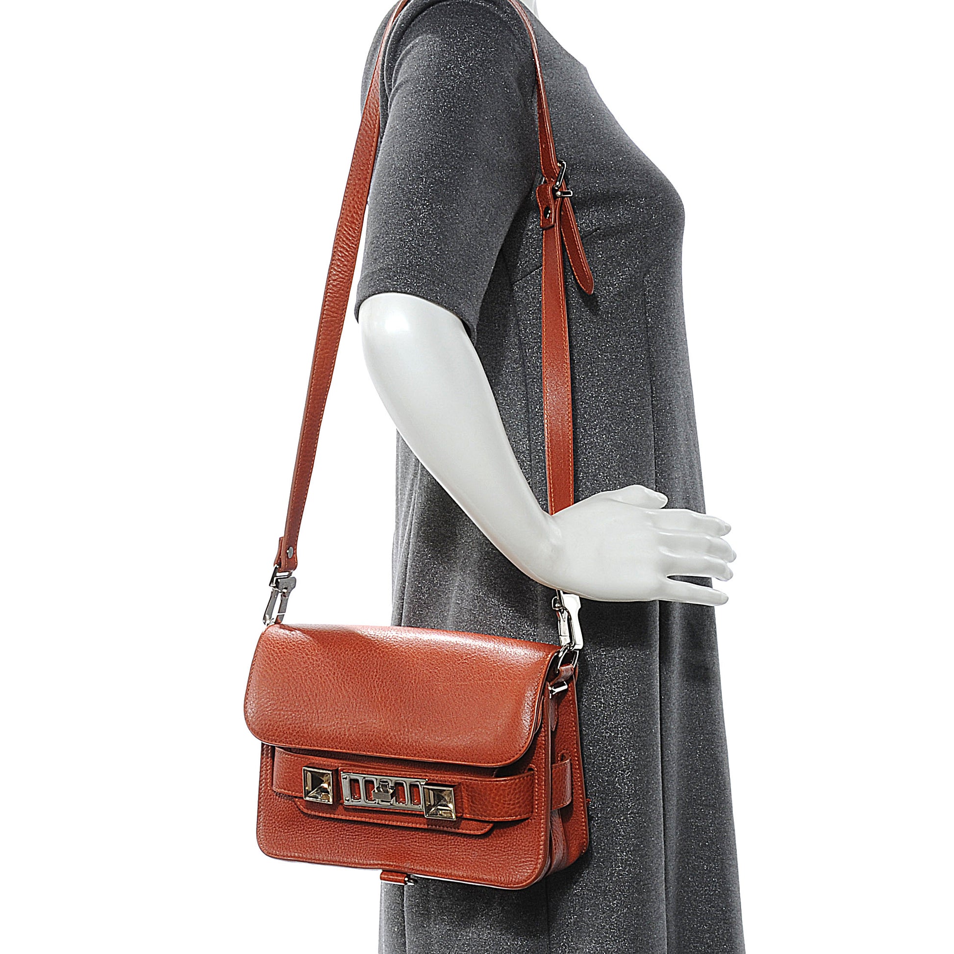 Proenza Schouler Leather Mini PS11 Classic Shoulder Bag Saddle 2 of 9