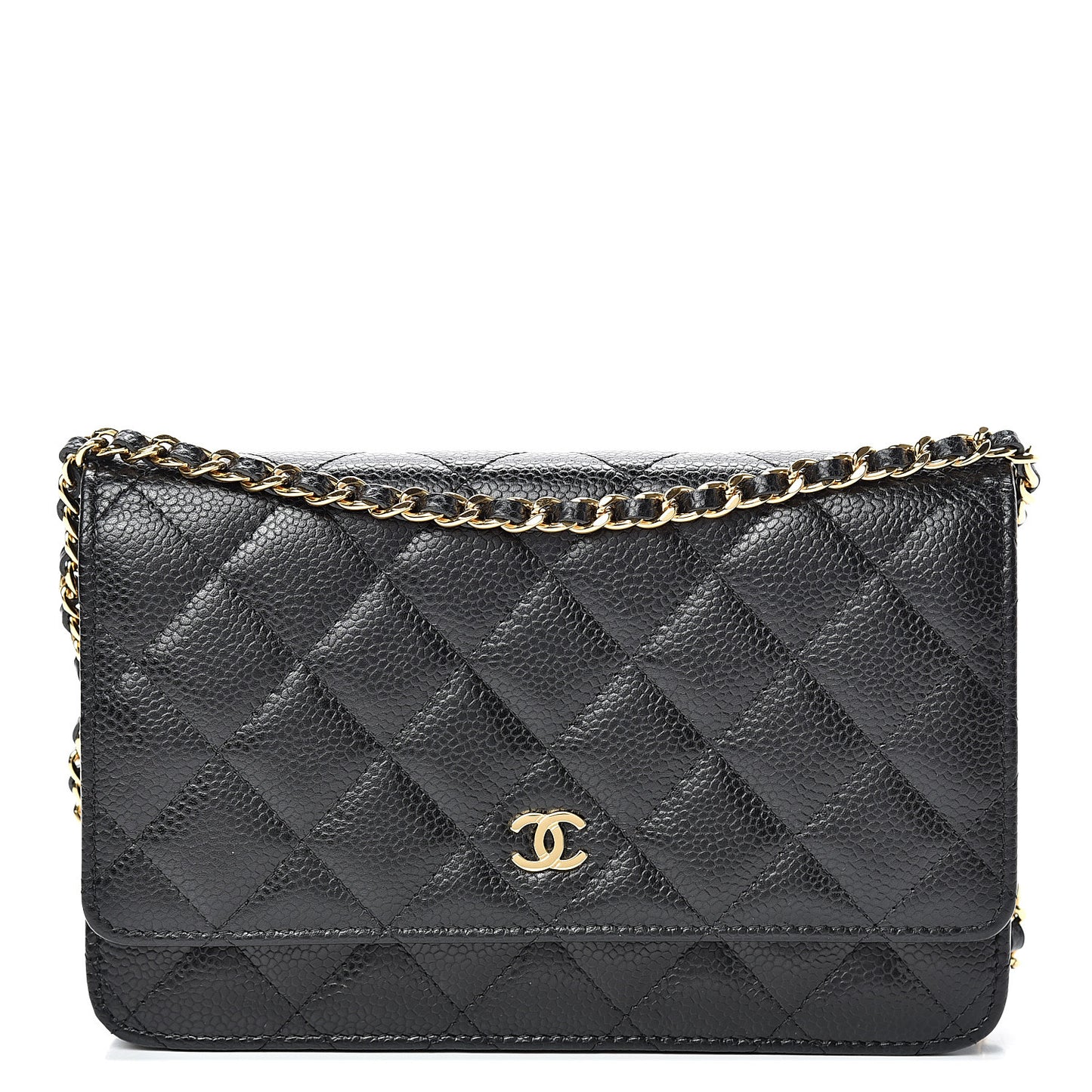 Caviar Quilted Wallet On Chain WOC Black