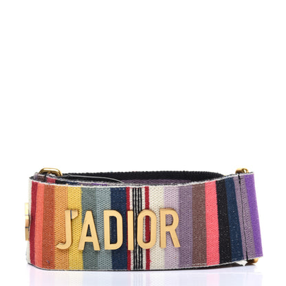 Christian Dior Canvas Embroidered Studded Rainbow J’Adior Shoulder Strap 2 of 7