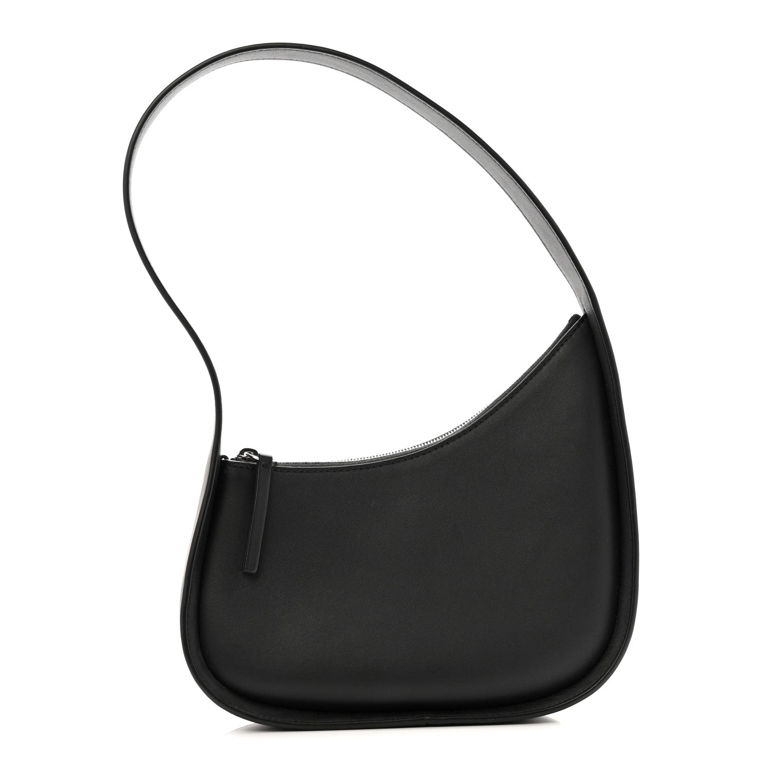 The Row Smooth Calfskin Half Moon Shoulder Bag Black 1 of 11