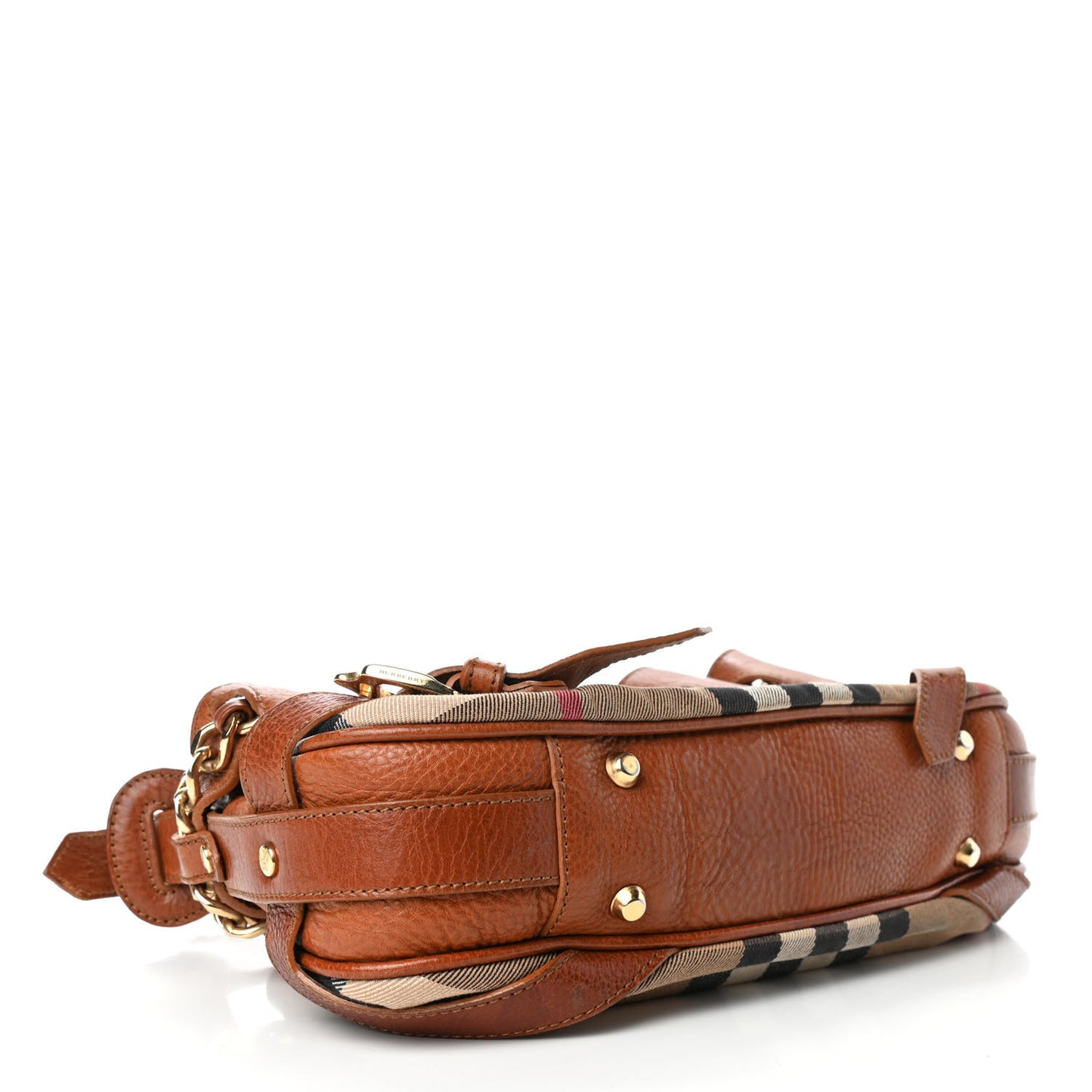 Grainy Calfskin House Check Margaret Bag Tan