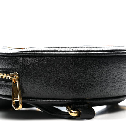 Gucci Grained Calfskin Web Mini Ophidia Round Shoulder Bag Black 9 of 13