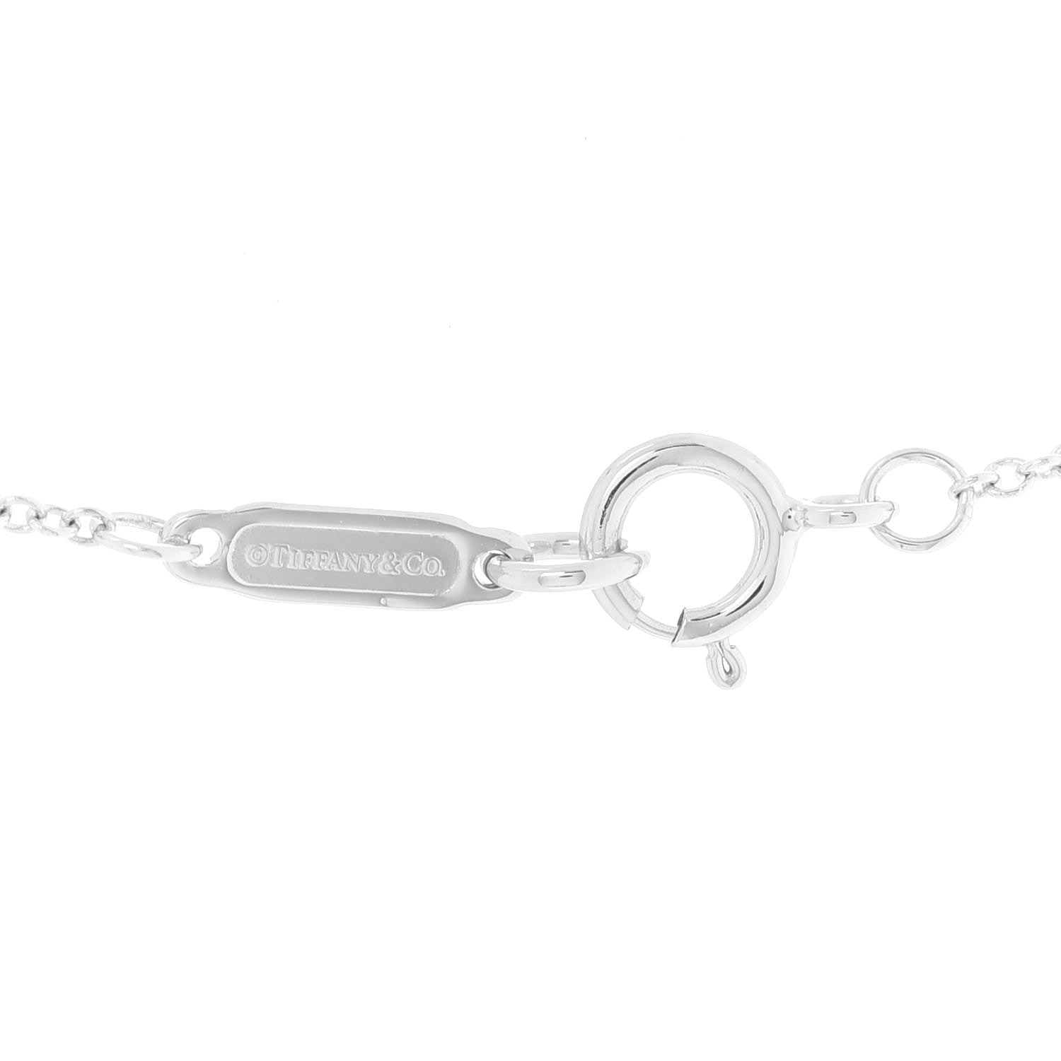 Tiffany 18K White Gold Diamond 1837 Circle Pendant Necklace 5 of 6