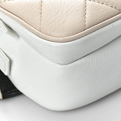 Chanel Goatskin Quilted Waist Bag Beige White Black 9 of 11