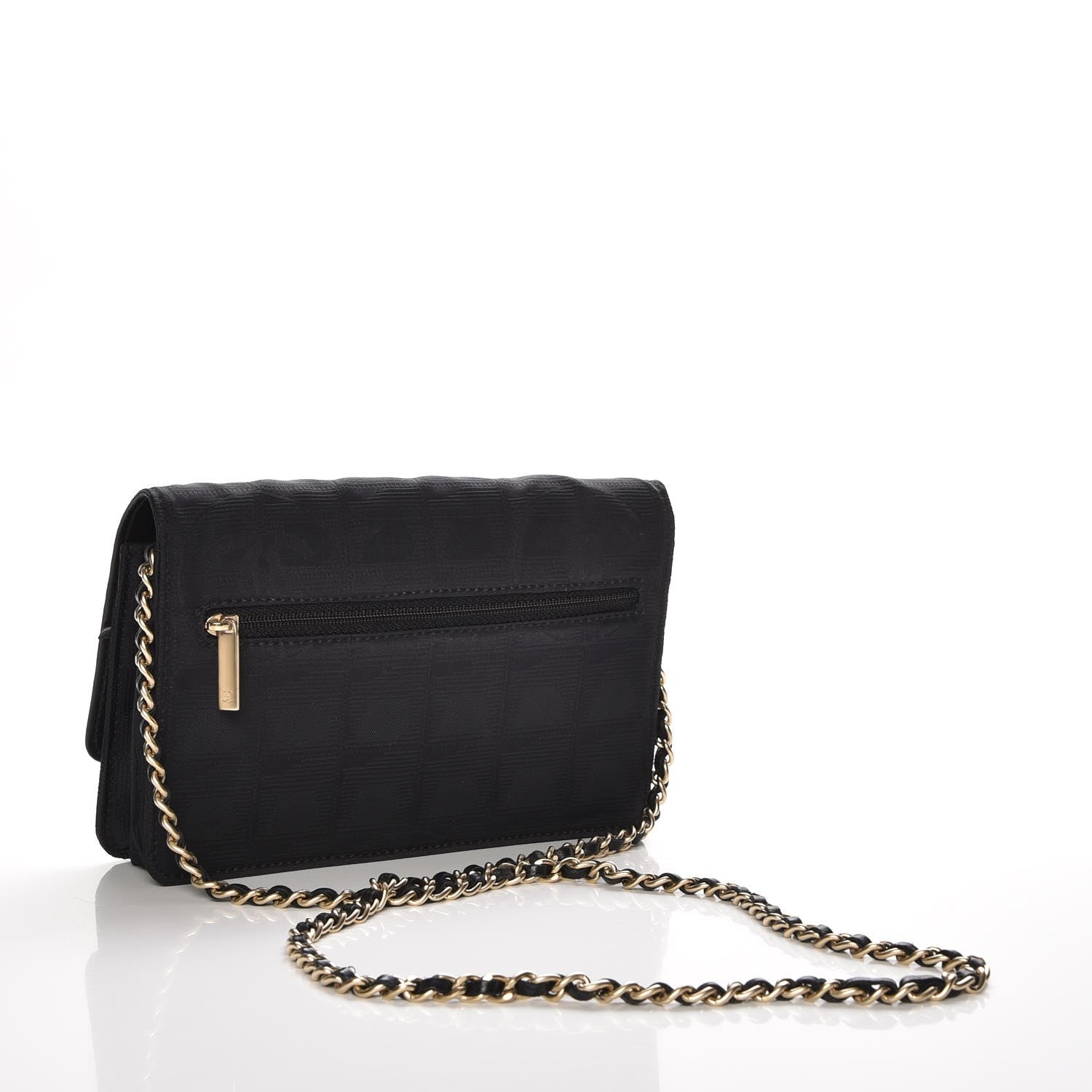 Chanel Nylon Travel Wallet On Chain WOC Black 3 of 9