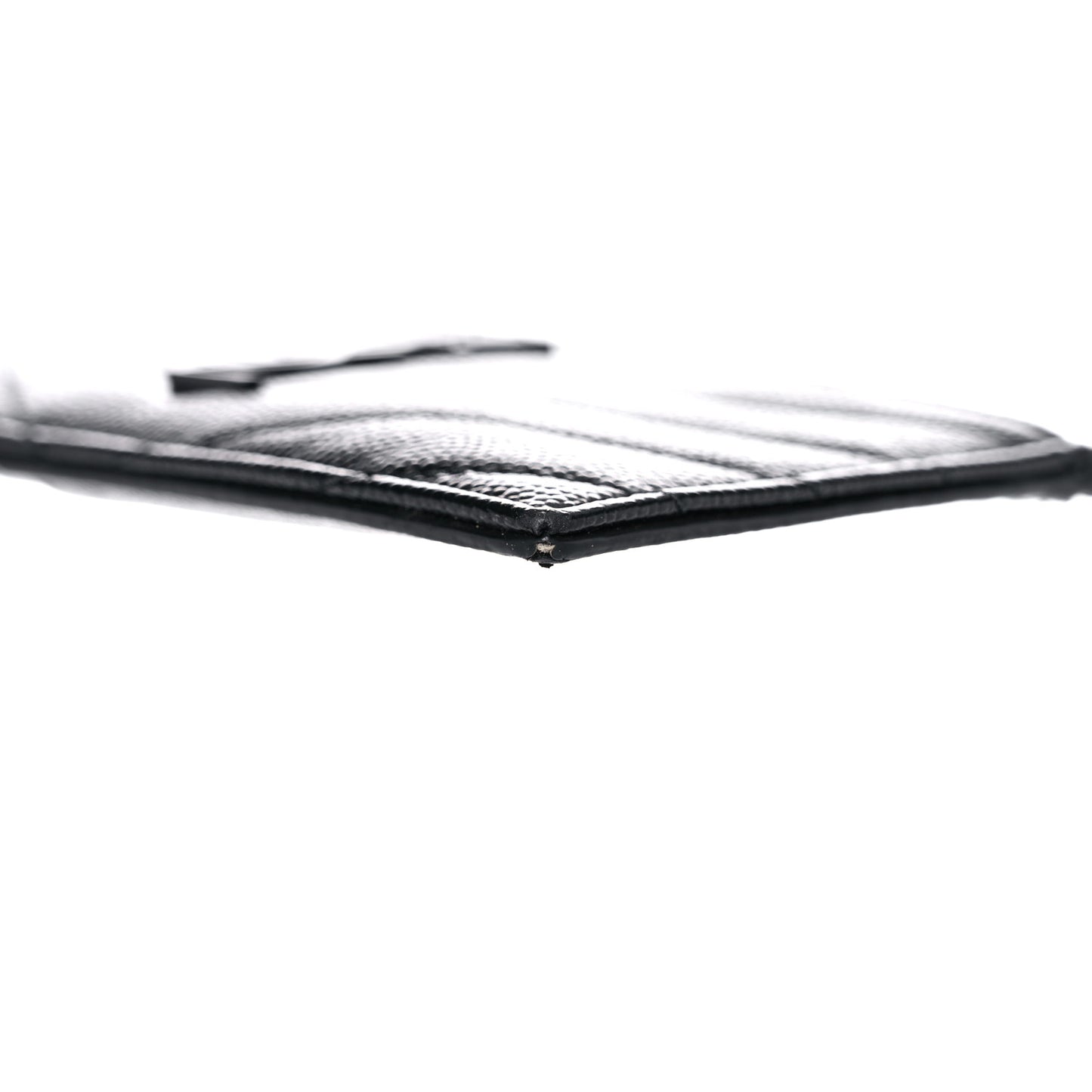 Grain De Poudre Matelasse Chevron Monogram Fragments Zippered Card Case Black