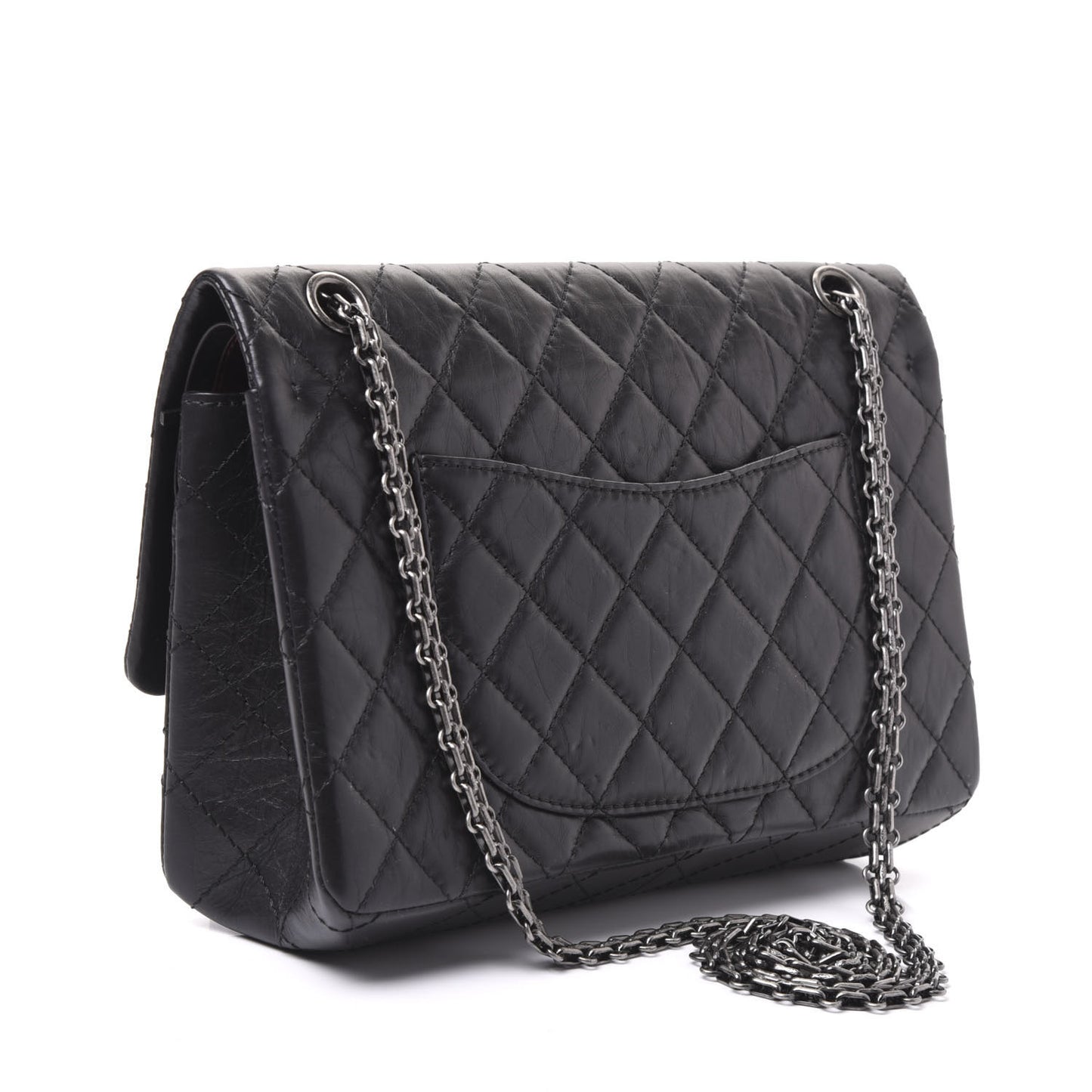 Aged Calfskin Quilted 2.55 Reissue 226 Flap Black