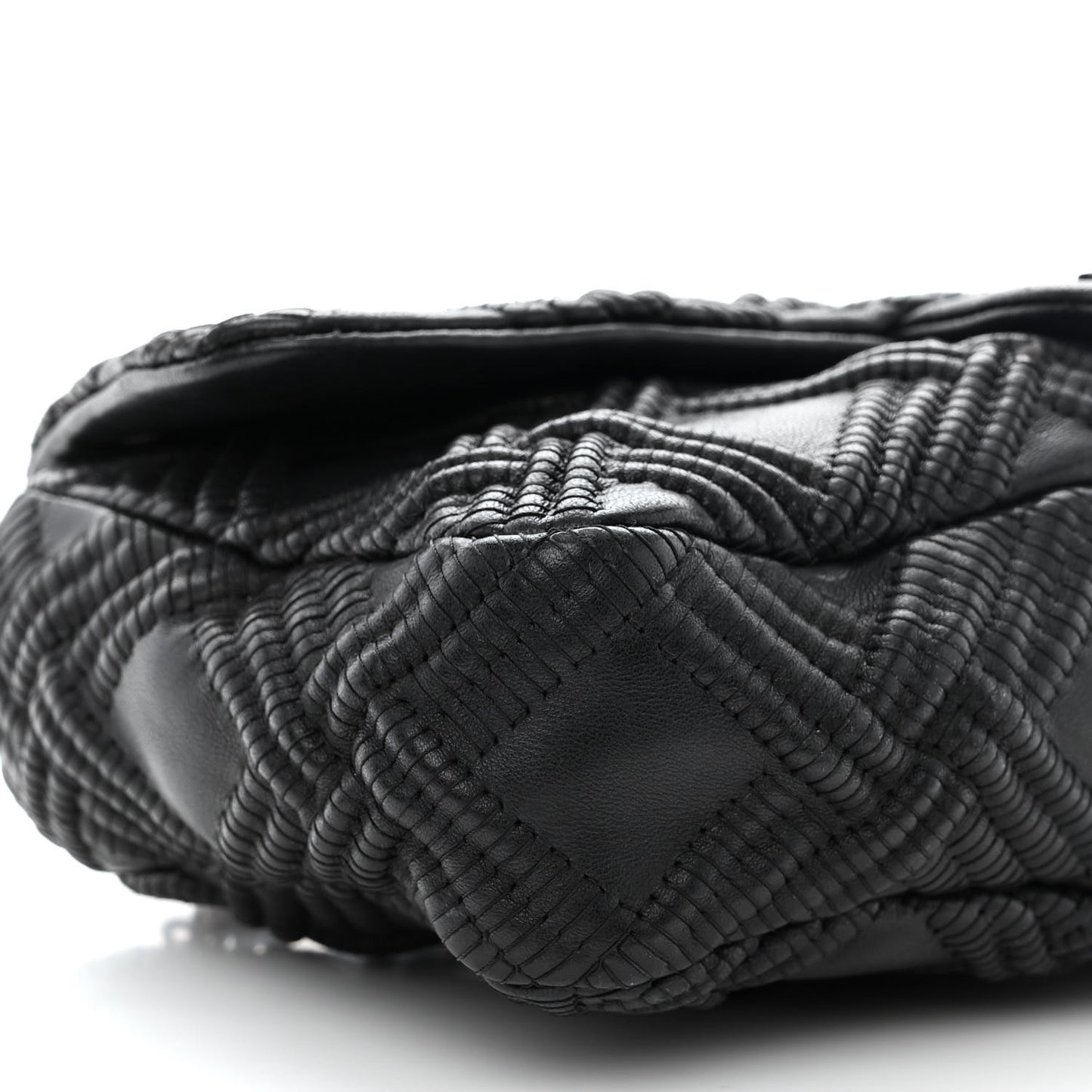 Lambskin Stitch Small Walk Of Fame Rectangular Flap Black