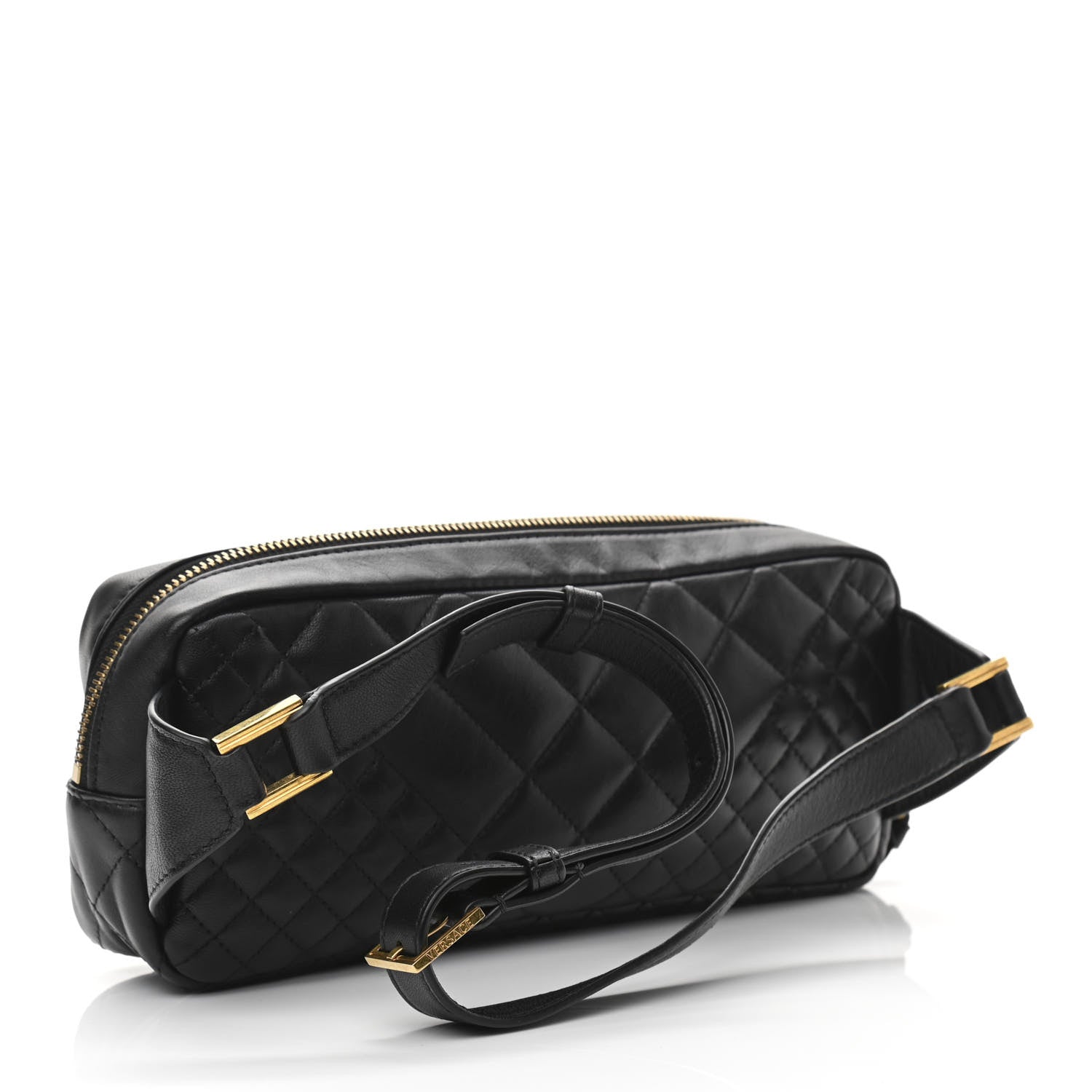 Versace Nappa Barocco Quilted Vanitas Medea Belt Bag Black 3 of 10