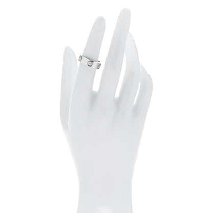 Cartier 18K White Gold 3 Diamond 5.5mm LOVE Ring 50 5.25 2 of 5