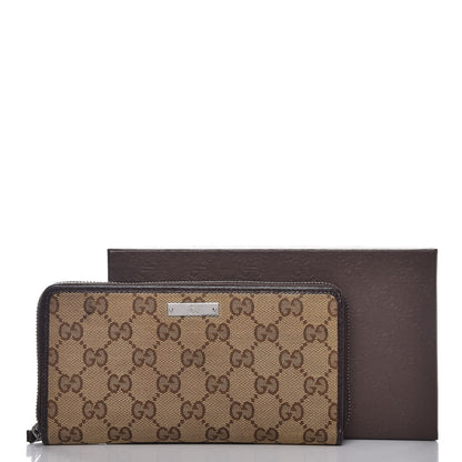 Gucci Monogram Metal Bar Zip Around Wallet Dark Brown 8 of 8