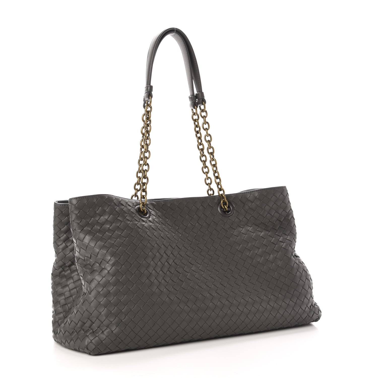 Bottega Veneta Nappa Intrecciato Large Classic Chain Strap Tote Light Grey 4 of 12